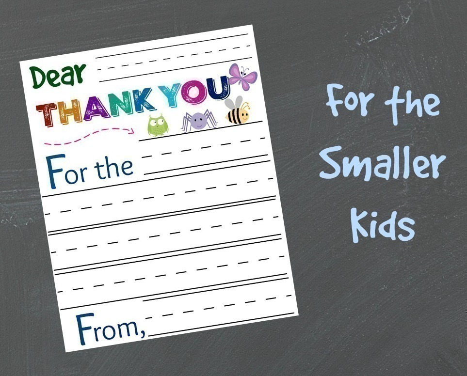 Print out these FREE big kid and little kid thank you's so your kids can send to friends and family who gift them items during the year!