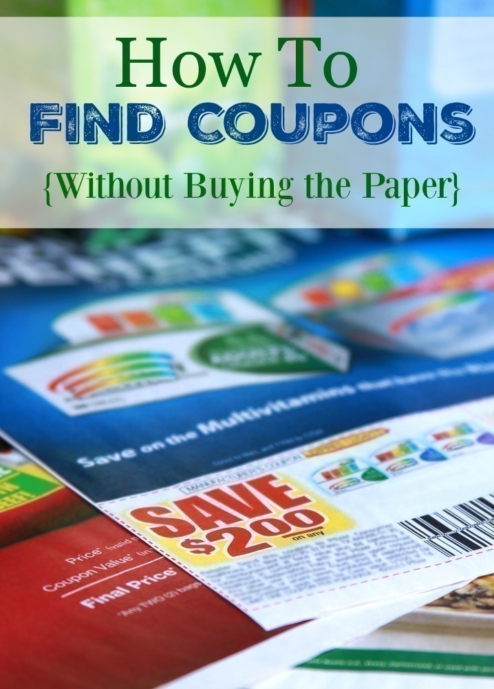 saving coupons with colorful product packages in the background