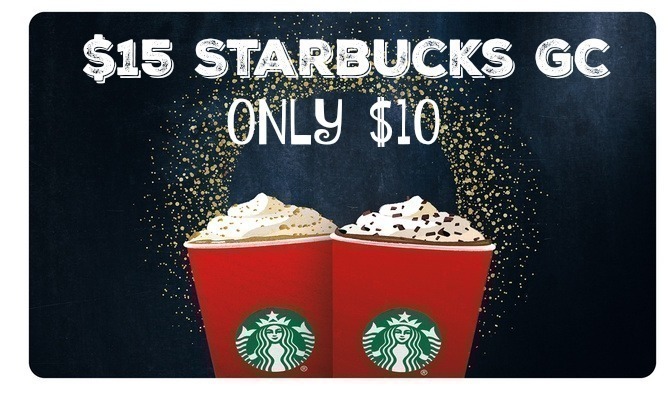 Groupon: $15 Starbucks Gift Card just $10