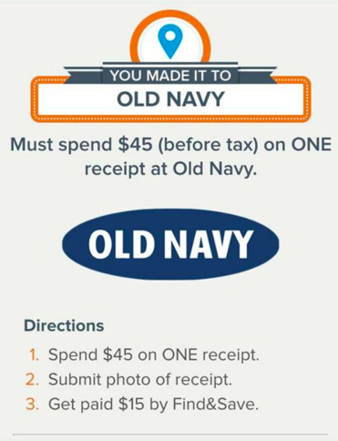 Old Navy: Spend $45 & earn $15 Back (Ends Tonight!)