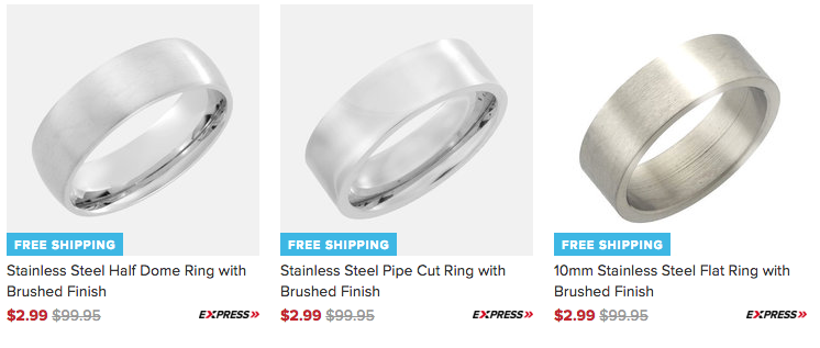 Men’s Stainless Steel & Titanium Rings as low as $2.99 + FREE Shipping!