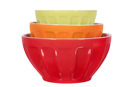 Boscov’s: 3 pc Earthenware Mixing Bowls $10 + FREE Shipping