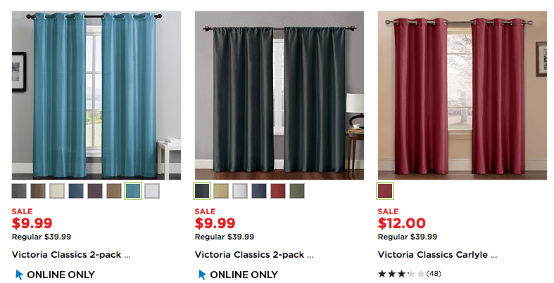 Kohl’s:  Victoria Classics 2 pk Curtains $8 (OR LESS)