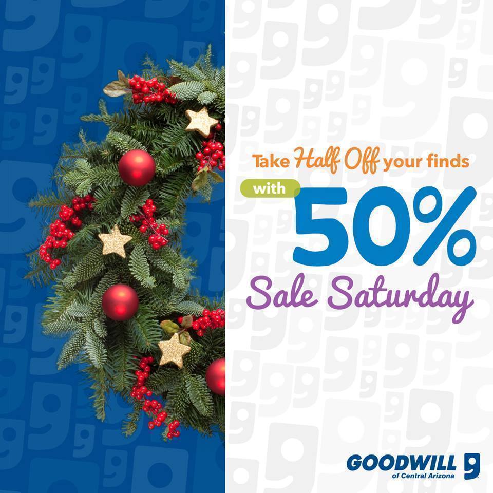 Goodwill: 50% OFF Sale Saturday (12/12)