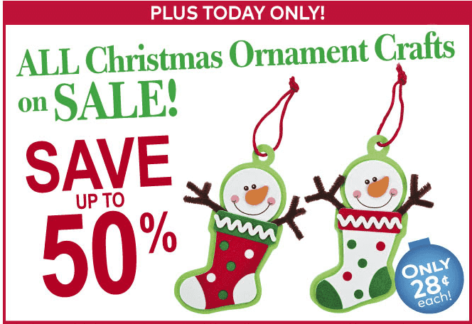 Oriental Trading Company:  Up to 50% OFF Christmas Crafts + FREE Shipping on ANY Order