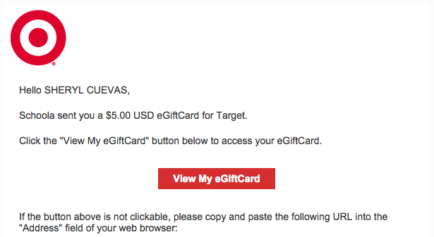 Schoola: FREE Target eGift Card (Check your Email)