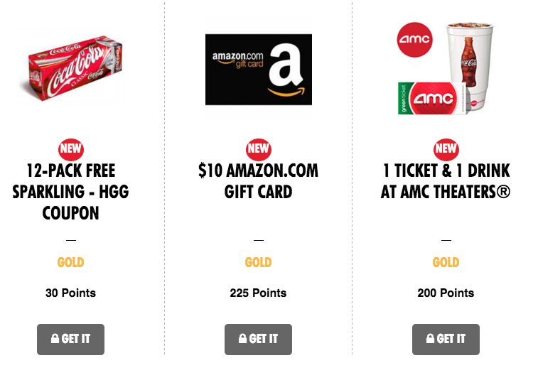 My Coke Rewards Offers for Gold Members | Amazon Gift Card, AMC Theaters Ticket & More
