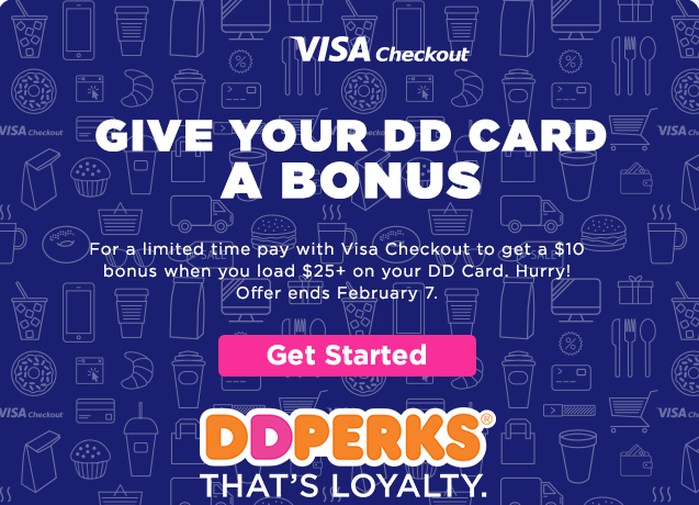 Dunkin Donuts: $10 Bonus with Visa Checkout