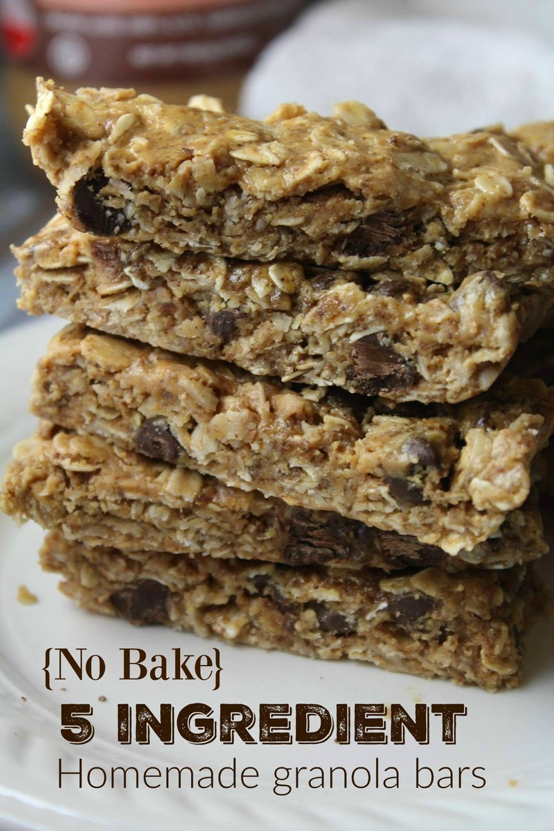 Homemade {No Bake} 5 Ingredient Granola Bars