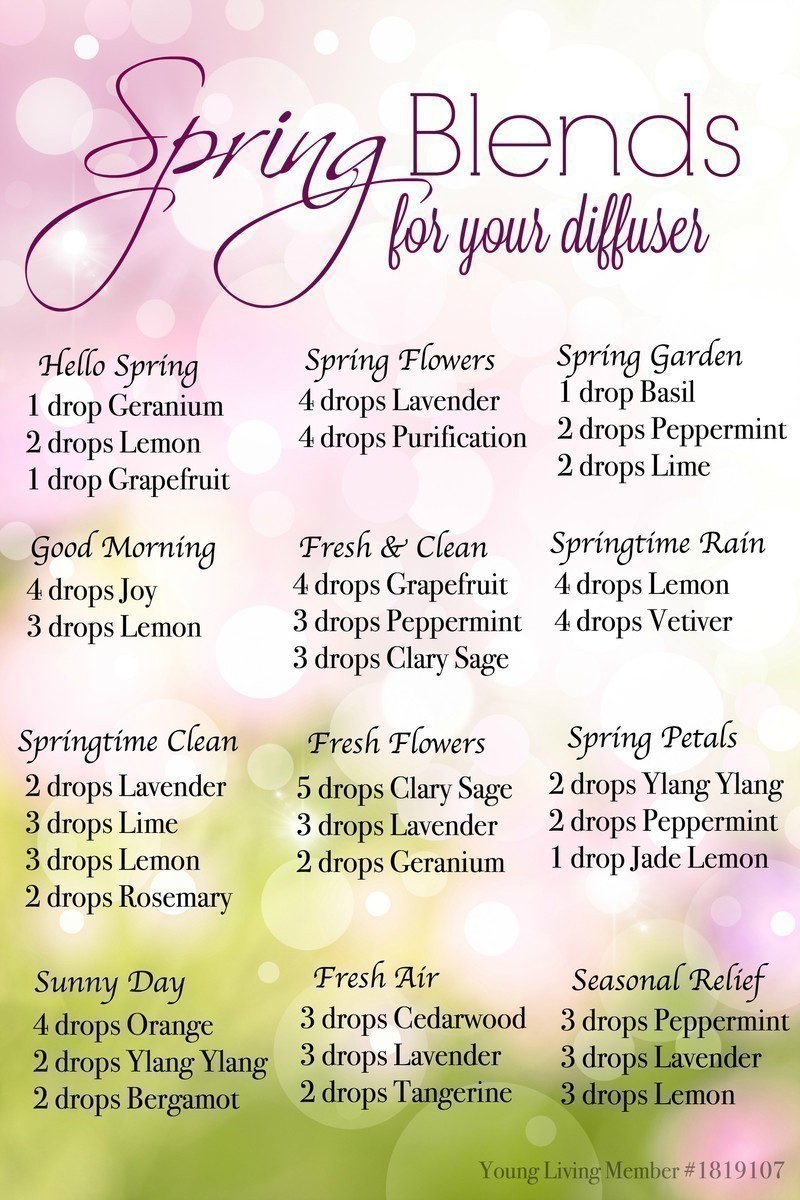 Spring Diffuser Blends for Essential Oils