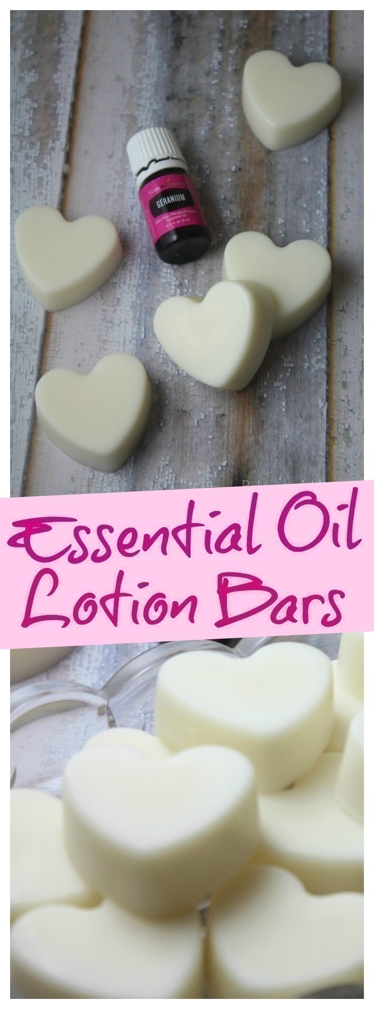 Quick and easy all-natural lotion bars that are perfect to gift and easy to make with organic, unrefined oils and butters. #lotionbars #essentialoil #homemade #DIY #lotion #bars #gift #giftsforher #mothersday #ValentinesDay