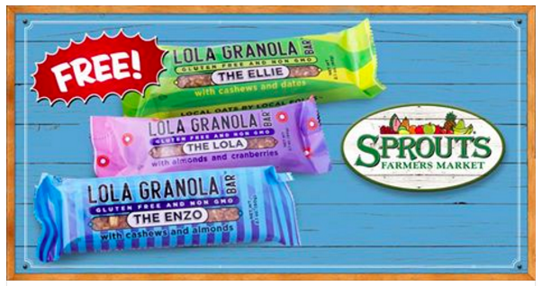 Sprouts: FREE LOLA Gluten Free and Non GMO Granola Bar
