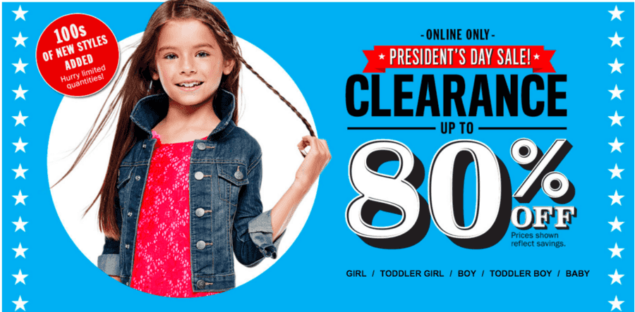 The Children’s Place: Up to 80% OFF + FREE Shipping