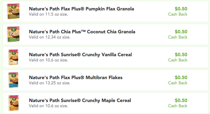 Sprouts: Nature’s Path Organic Cereal $2