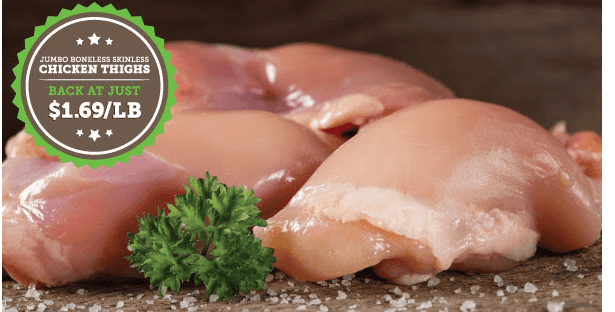 Zaycon: Boneless Skinless Chicken Thighs $1.69 lb.