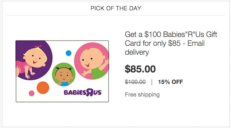 Babies R Us $100 Gift Card just $85 + FREE Delivery