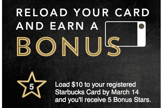 Starbucks Rewards Members: Reload your Card & Earn a Bonus