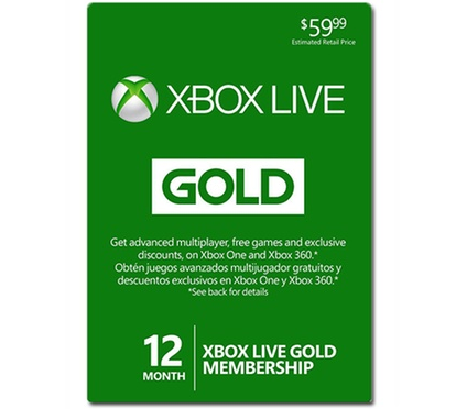 XBOX Live 12 Month Membership just $34.99