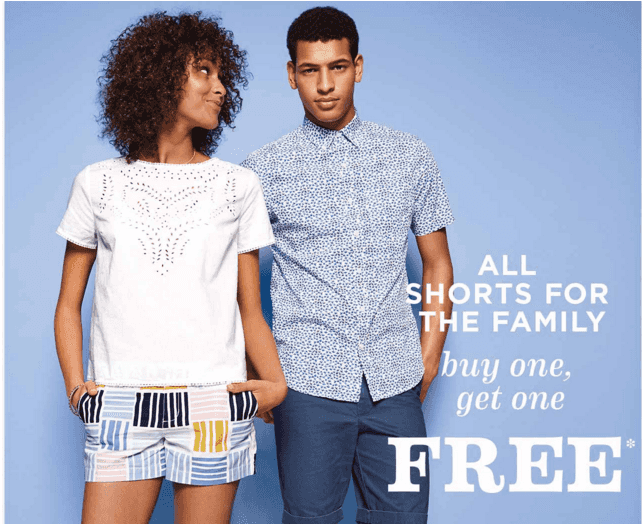 Old Navy: Shorts for the Entire Family Buy 1 Get 1 FREE