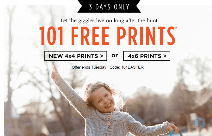 Shutterfly: Up to 101 FREE 4×4 or 4×6 Prints (Ends Today!)