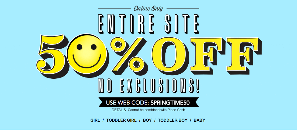The Children’s Place: 50% OFF the ENTIRE Site (+ FREE Shipping)
