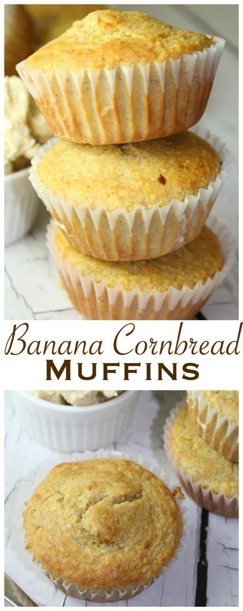 Banana Cornbread Muffins Tall Pin