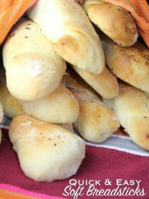 Quick and Easy Soft Breadsticks