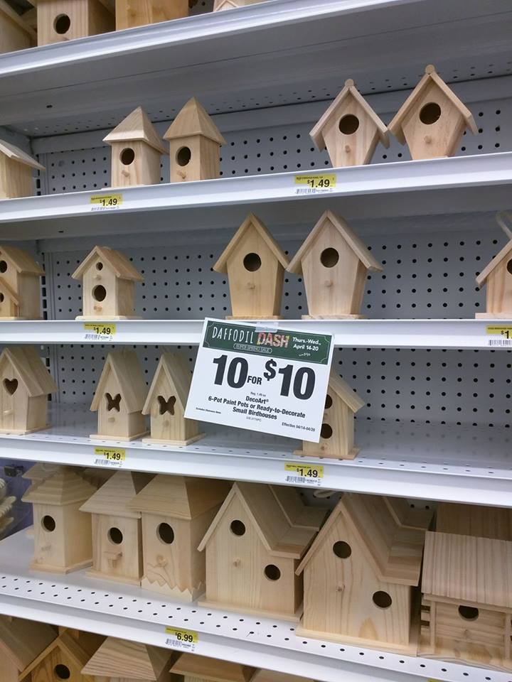 JoAnn: Ready to Paint Pots, Small Birdhouses & More $1