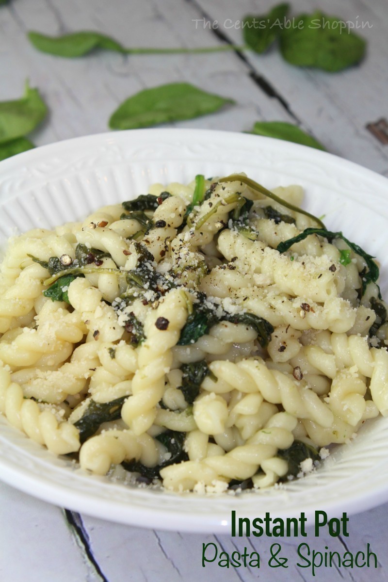 Instant Pot Organic Pasta & Spinach