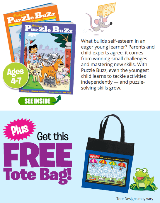 NEW Offer by Highlights (+ FREE Puzzle Tote Bag!)