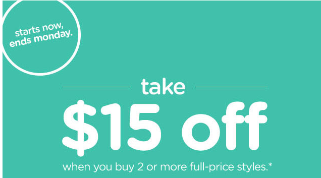 Crocs: $15 OFF 2 or more Styles Ends Tonight