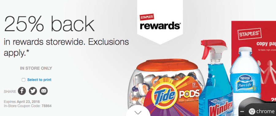 Staples: Last Day to Grab 25% Back in Rewards + Paper as low as $.40