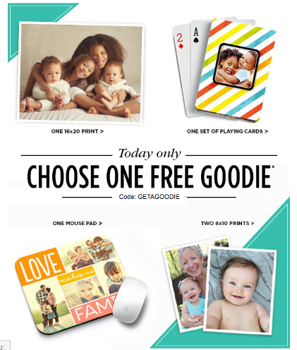 Shutterfly: Choose One Free Goodie (Valid 4/24 Only)
