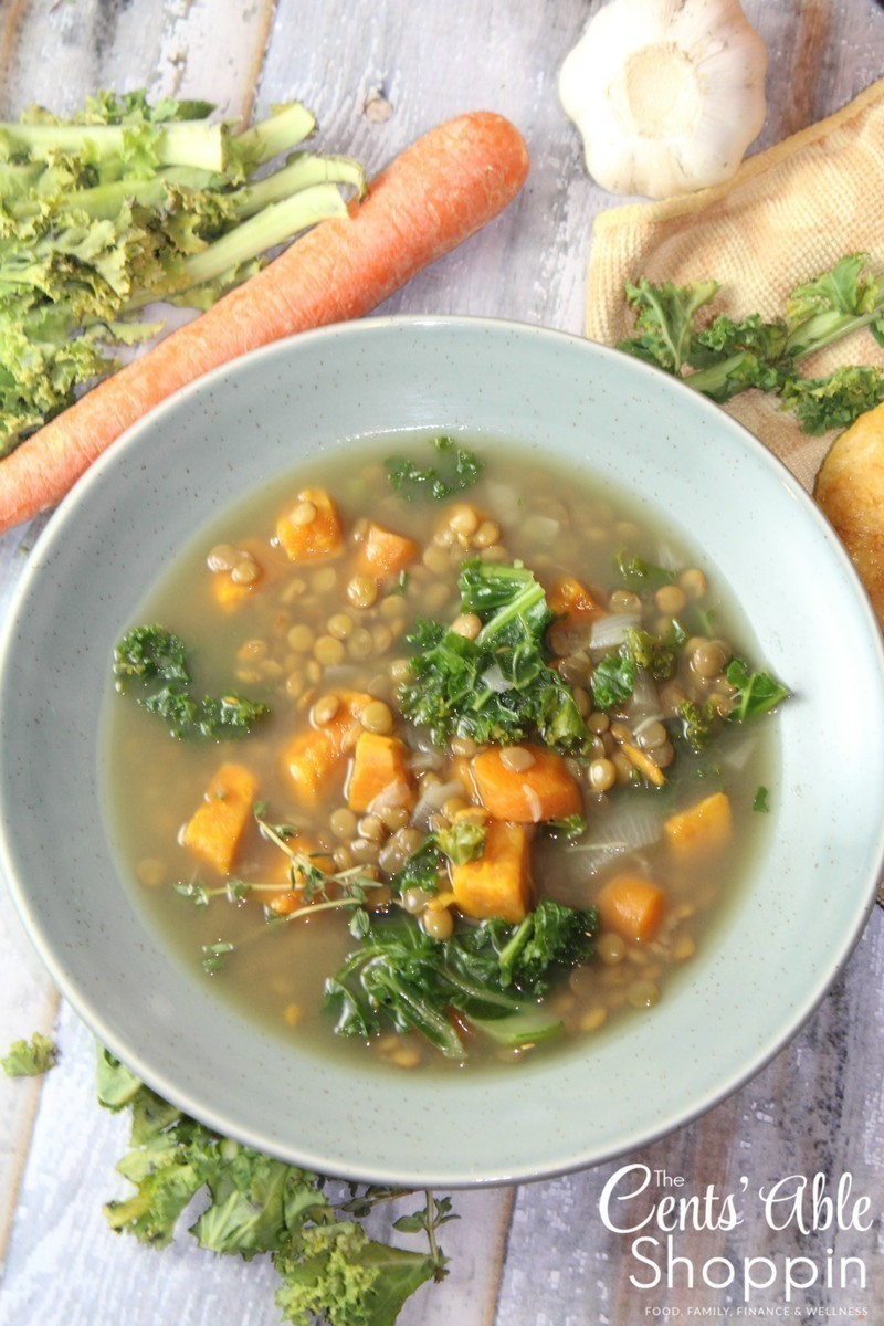 Lentil Soup with Wilted Greens