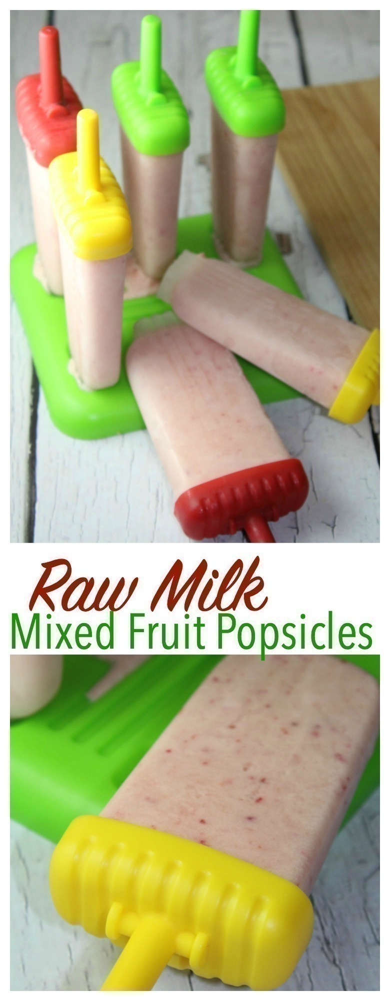 Raw Milk Strawberry Pineapple Peach Popsicles