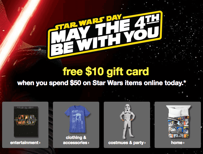 Target: FREE $10 Gift Card with $50 Star Wars Online Purchase (5/4)