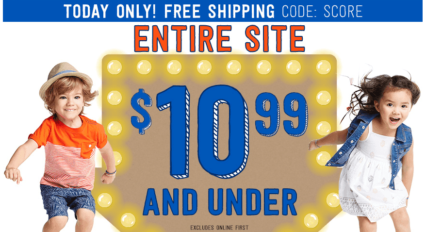 Crazy 8:  Entire Site $10.99 and Under + FREE Shipping!