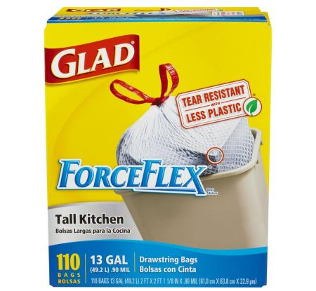 Home Depot: Glad ForceFlex Tall Kitchen Trash Bags $9.88