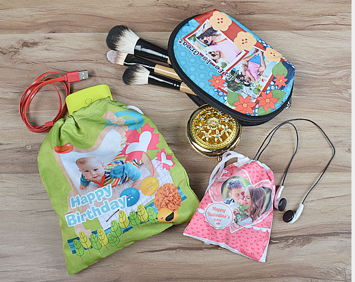 Custom Photo Accessory or Drawstring Pouches 3/$9.99 + FREE Shipping