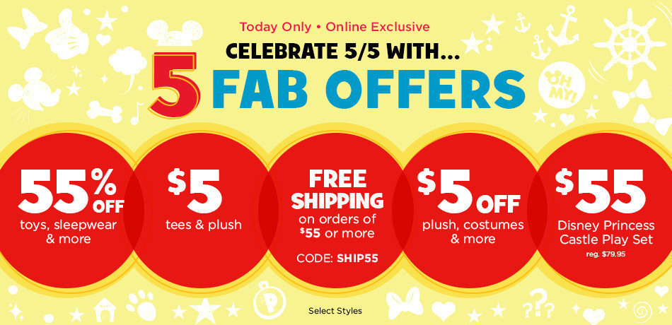 Disney Store: 5 FAB Offers (Tees, Plush + More as low as $5)