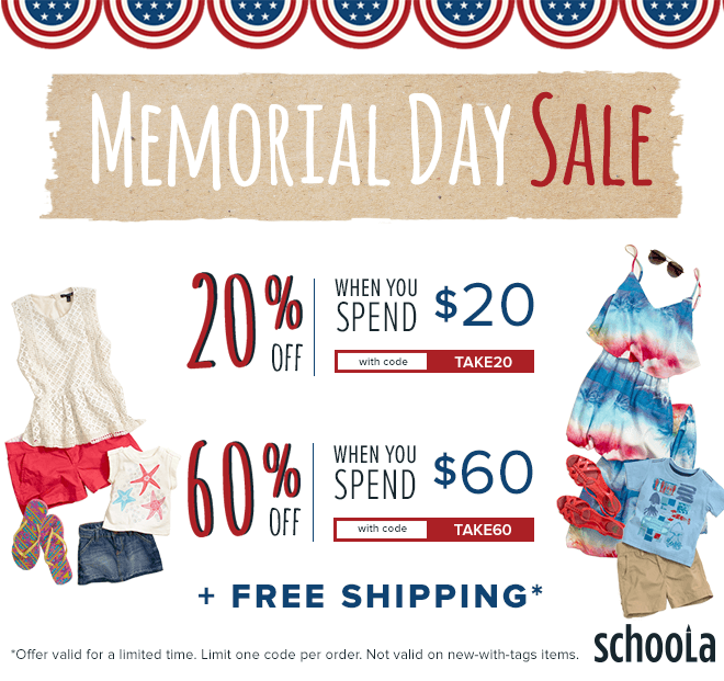 Schoola Memorial Day Sale: Up to 60% OFF + FREE Shipping!