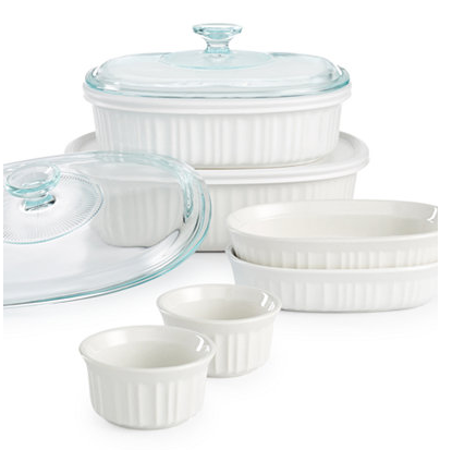 Macy’s: Corningware French White 10-Pc. Bakeware Set $21