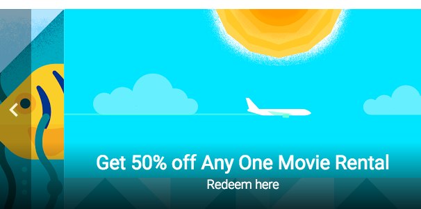 Google Play: 50% OFF ANY One Movie Rental