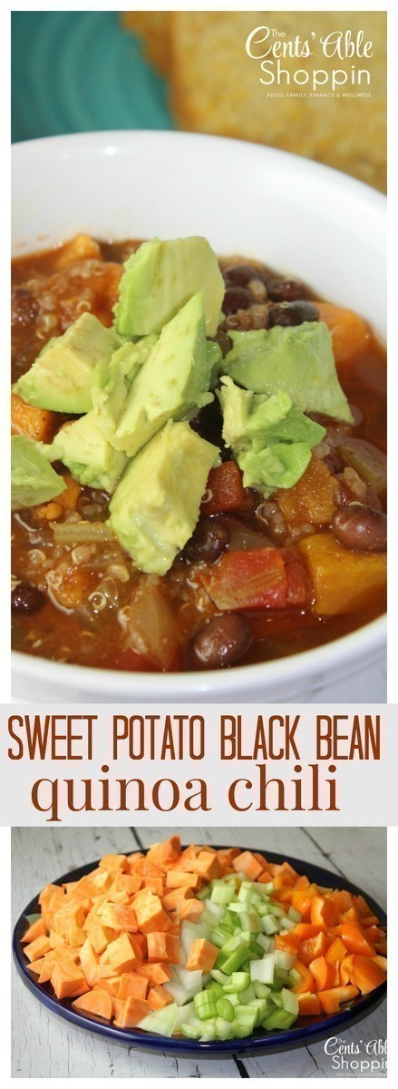 Sweet Potato Black Bean Quinoa Chili