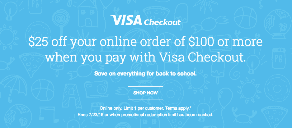 Staples: $25 off your Online Order of $100 or More
