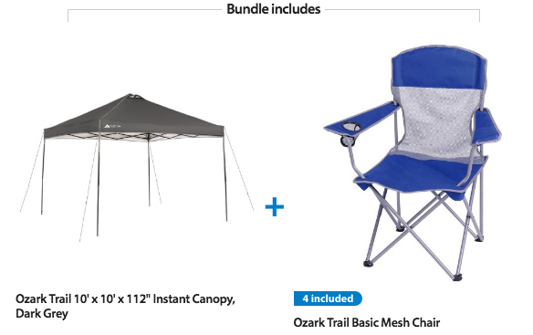 Ozark Trail Canopy + 4 Chairs just $74