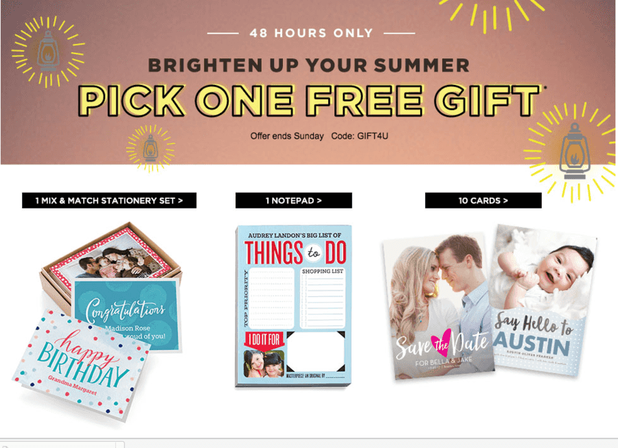 Shutterfly: Pick One Free Gift (48 Hours Only)