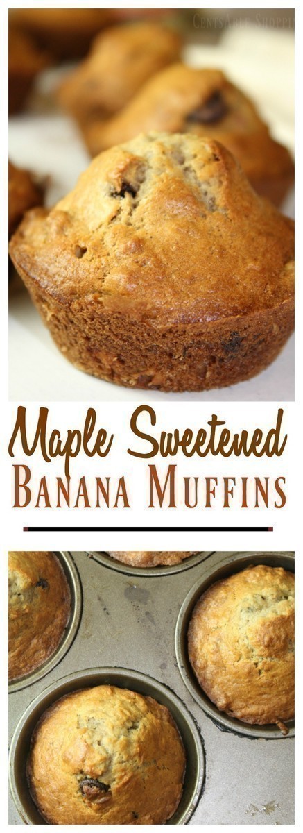 These maple sweetened banana muffins are made with white whole wheat flour, chia seeds, bananas and raw milk kefir, sweetened with maple syrup and baked to perfection. 