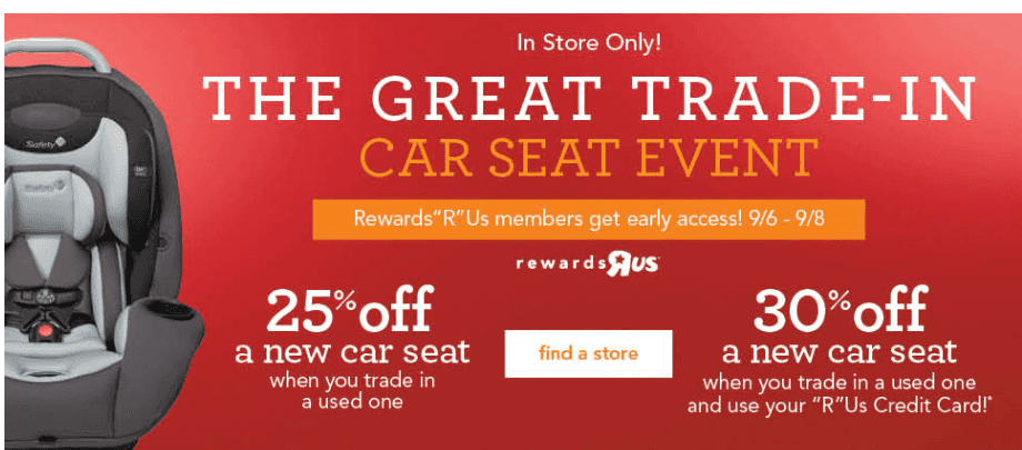 Toys R Us Great Trade In Event: Score 25% OFF Car Seat Purchase