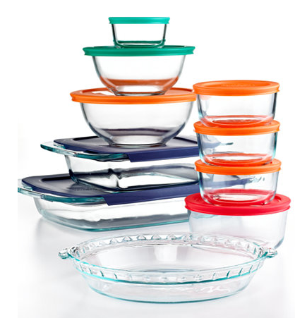 19 Piece Bake, Store and Prep Set with Colored Lids, $23